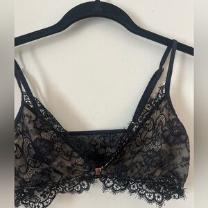 Urban Outfitters Black Lace Bralette front clasp